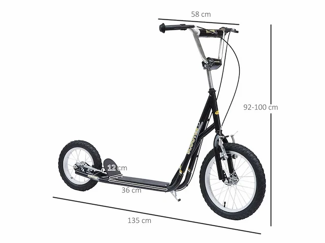 Scooter scooter fiets kind vanaf 5 jaar all terrain grote opblaasbare banden - afbeelding 3 van  4