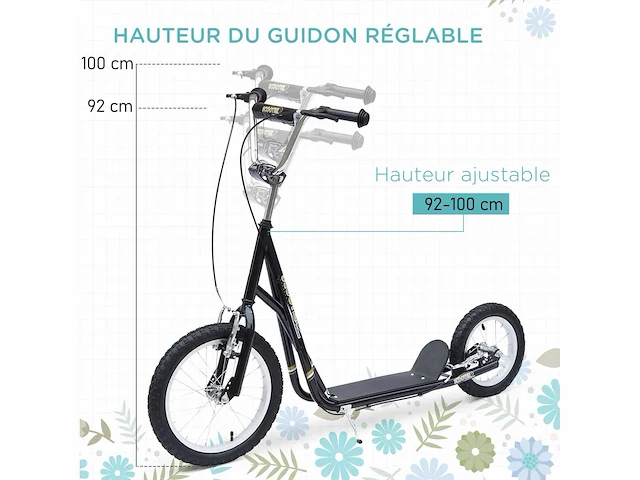 Scooter scooter fiets kind vanaf 5 jaar all terrain grote opblaasbare banden - afbeelding 4 van  4
