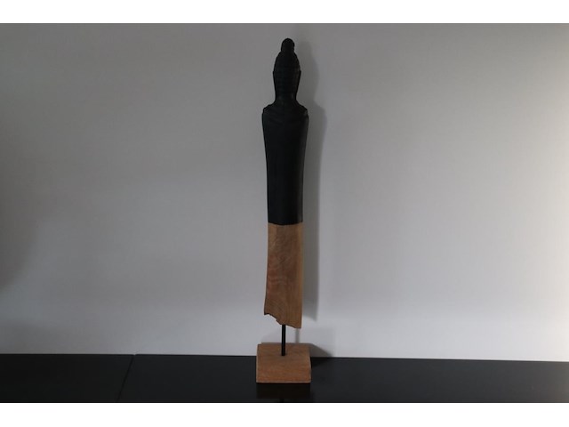 Sculptuur buddha mangohout - afbeelding 3 van  6