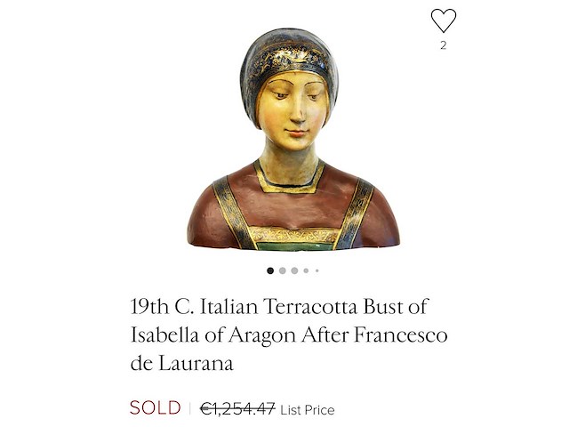 Sculptuur italiaans renaissance buste - afbeelding 13 van  17