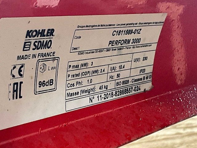 Sdmo kohler perform 3000 stroomgenerator - afbeelding 6 van  6