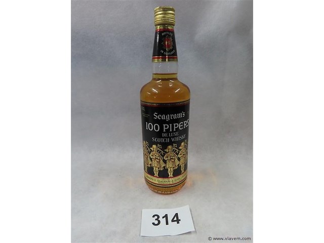 Seagram's 100 pipers de luxe scotch whisky - afbeelding 1 van  6