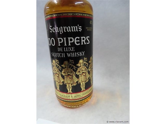 Seagram's 100 pipers de luxe scotch whisky - afbeelding 4 van  6