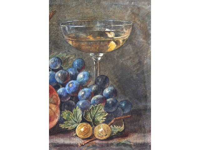 Sebastiaan theodorus voorn boers - stilleven met fruit - aquarel - 23x30 cm - afbeelding 5 van  8