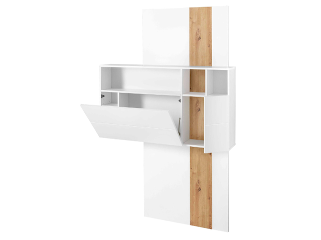 Secretaire inovo 120cm 1 deur - wit/eik - afbeelding 1 van  7