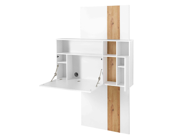 Secretaire inovo 120cm 1 deur - wit/eik - afbeelding 3 van  7