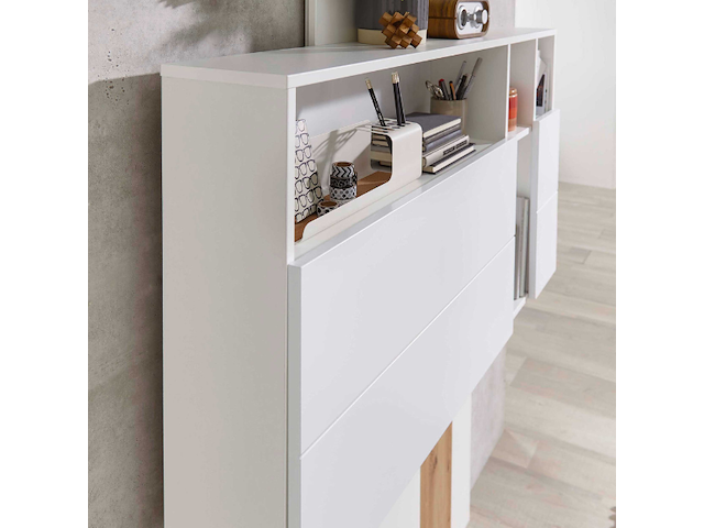 Secretaire inovo 120cm 1 deur - wit/eik - afbeelding 5 van  7