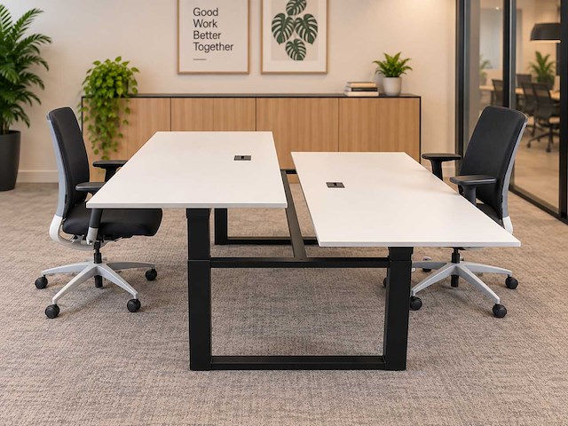 Sedus/drabert - dubbele workbench incl 2 x bureaustoelen - bureau (2x) - afbeelding 1 van  3
