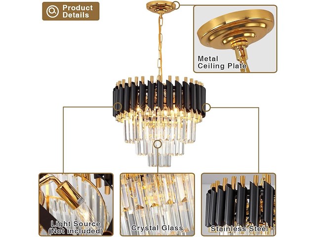 Seenvlog moderne led kristallen hanglamp - afbeelding 2 van  4