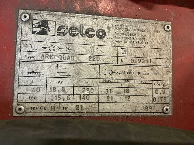 Selco arkoquad 220 lasapparaat - afbeelding 8 van  8
