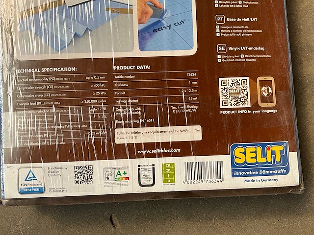 Selitbloc pak ondervloer 1 mm voor vinyl klik vloeren 15 m2 (3x) - afbeelding 4 van  4