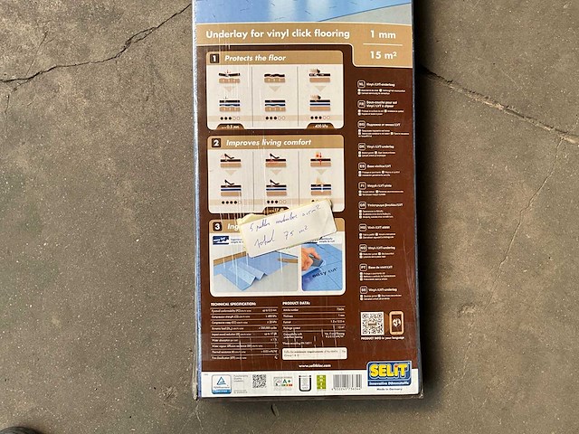 Selitbloc pak ondervloer 1 mm voor vinyl klik vloeren 15 m2 (4x) - afbeelding 3 van  4