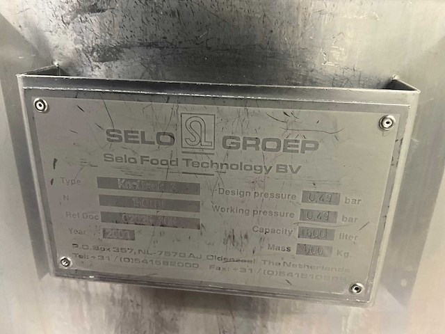 Selo 6-delige industriële sauzenbereidingsinstallatie (kook- en koeltanks) - afbeelding 26 van  48