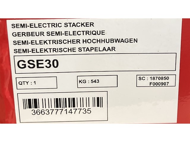 Semi-elektrische stapelaar 1500kg - afbeelding 5 van  6