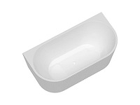 Semi-staand geribbeld bad - 250 l - glanzend wit - acryl - afbeelding 5 van  8