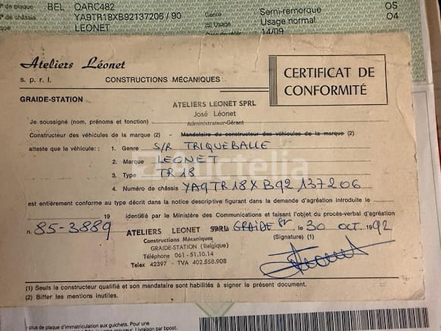 Semi-trailer leonet tr18 (1992-vin:ya9tr18xb92137206) - afbeelding 13 van  28