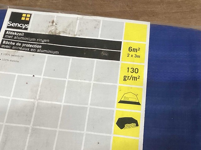 Sencys dekzeil 2x3 m, blauw (6x) - afbeelding 2 van  3
