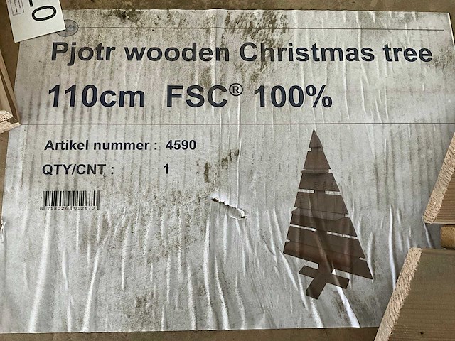 Sens-line pjotr wooden christmas tree kerst- & seizoensartikelen (16x) - afbeelding 1 van  5