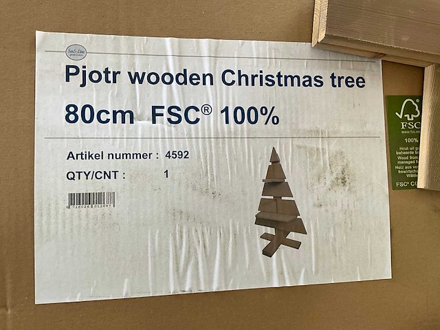 Sens-line pjotr wooden christmas tree kerst- & seizoensartikelen (18x) - afbeelding 3 van  6