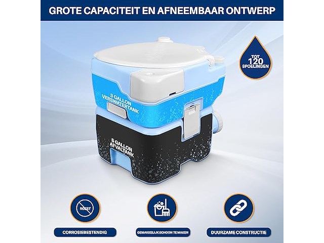 Serenelife draagbaar toilet - afbeelding 3 van  6