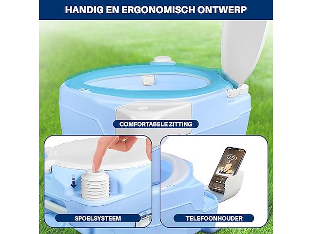Serenelife draagbaar toilet - afbeelding 4 van  6