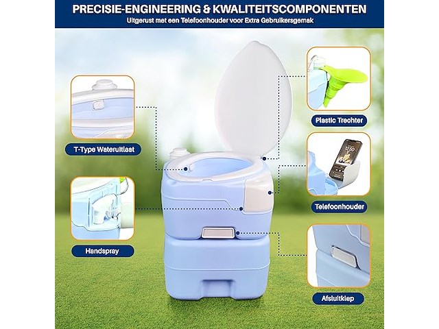 Serenelife draagbaar toilet - afbeelding 6 van  6