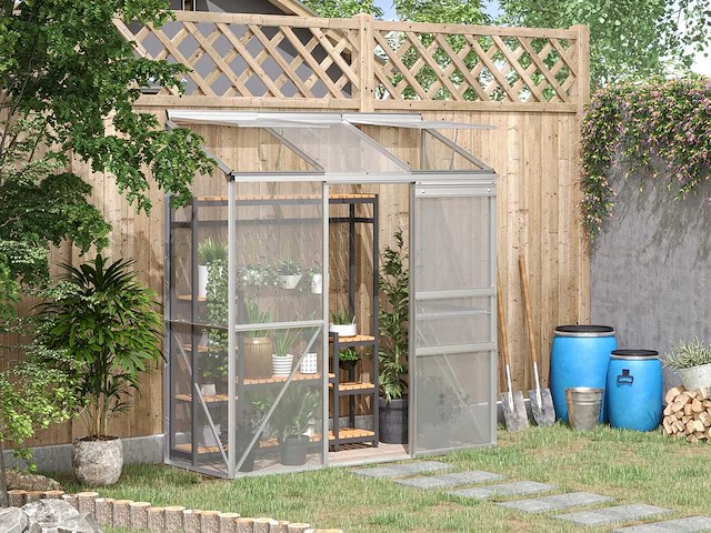 Serre adossée serre de jardin fenêtres ouvrables - afbeelding 1 van  7