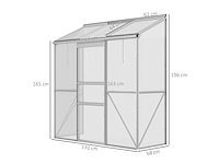 Serre adossée serre de jardin fenêtres ouvrables - afbeelding 4 van  7