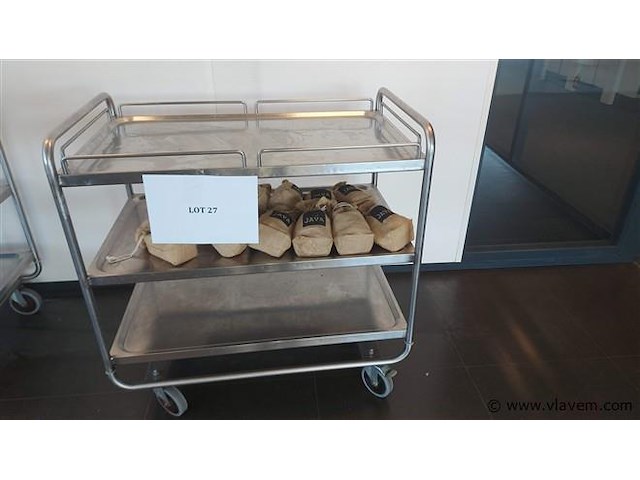 Serveerwagen in rvs - afbeelding 1 van  1