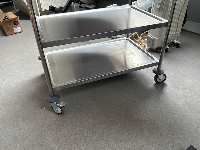Serveerwagen rvs (2x) - afbeelding 2 van  3