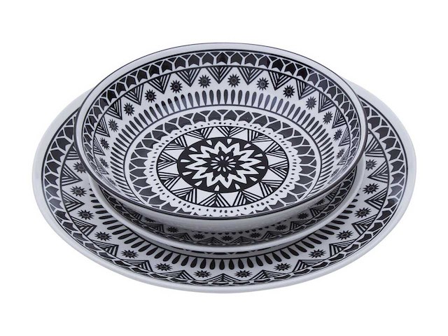 Service de table 12 pièces noir et blanc - afbeelding 7 van  10