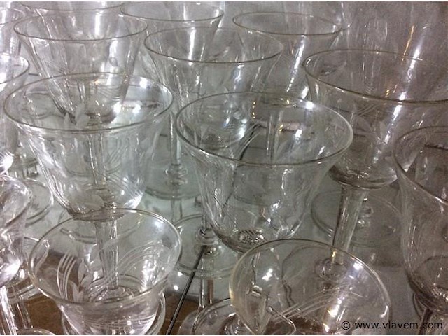 Servies glas gegraveerd 48stuks - afbeelding 3 van  4