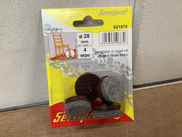 Serviprof meubelglijder met nagel, 28 mm (360x) - afbeelding 1 van  3