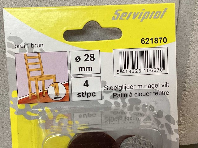 Serviprof meubelglijder met nagel, 28 mm (450x) - afbeelding 2 van  3