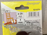 Serviprof meubelglijder met nagel, 28 mm (450x) - afbeelding 2 van  3