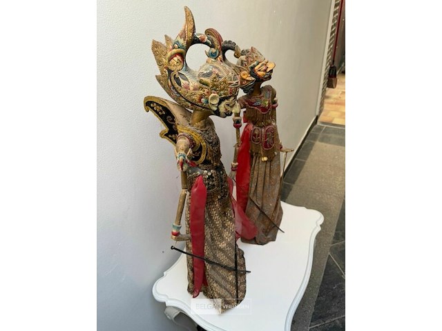 Set antieke en authentieke wayang poppen - afbeelding 4 van  4