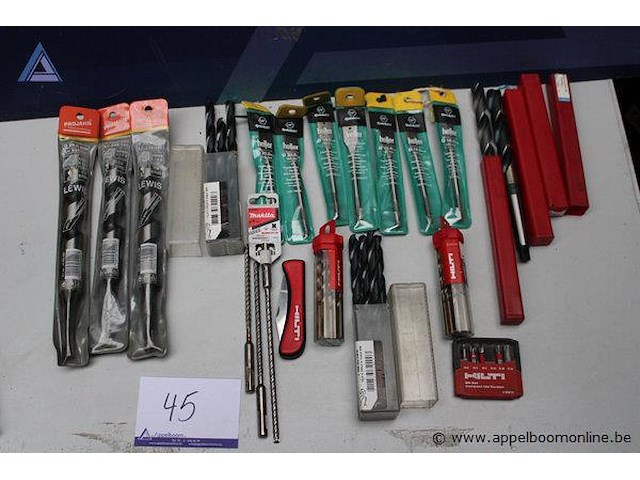 Set boren - projahn - lewis set boren - heller - diverse maten boor - makita - b-30555 set boren - hilti - diverse maten bit-set - hilti - compact uni torsion - afbeelding 1 van  8