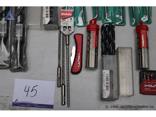 Set boren - projahn - lewis set boren - heller - diverse maten boor - makita - b-30555 set boren - hilti - diverse maten bit-set - hilti - compact uni torsion - afbeelding 8 van  8