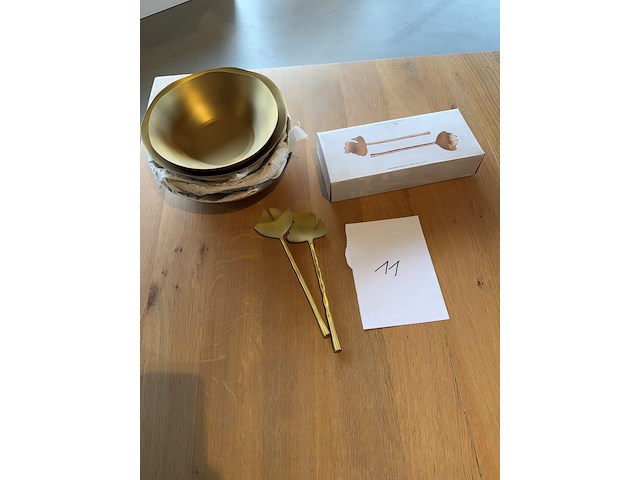 Set gouden kommen met lepel - afbeelding 1 van  5