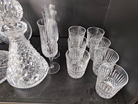 Set kristallen glazen en karaf, 2 decanteerkaraffen kristal - afbeelding 7 van  8