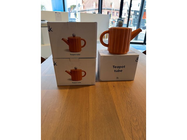Set oranje thee-potten - afbeelding 2 van  4