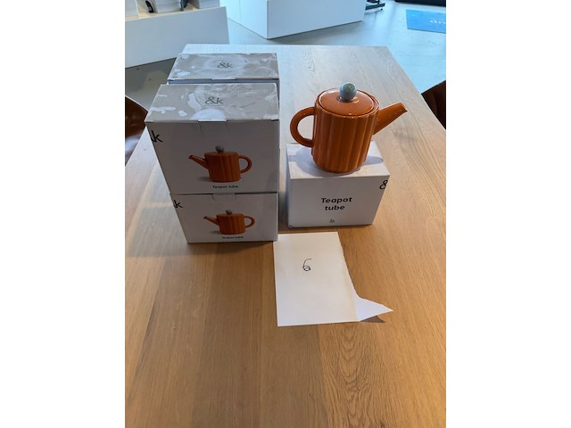 Set oranje thee-potten - afbeelding 4 van  4