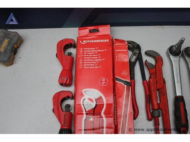 Set pijpsnijders - rothenberger - diverse maten waterpomptang - rothenberger schroefsleutel - rothenberger gaskopsleutels - rothenberger - afbeelding 2 van  4