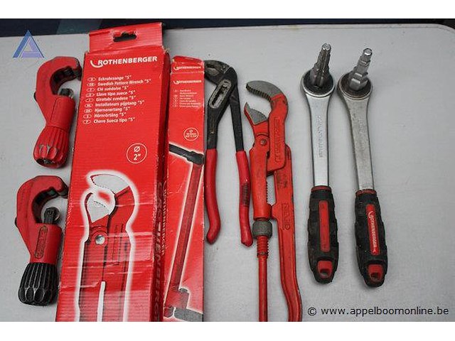Set pijpsnijders - rothenberger - diverse maten waterpomptang - rothenberger schroefsleutel - rothenberger gaskopsleutels - rothenberger - afbeelding 3 van  4
