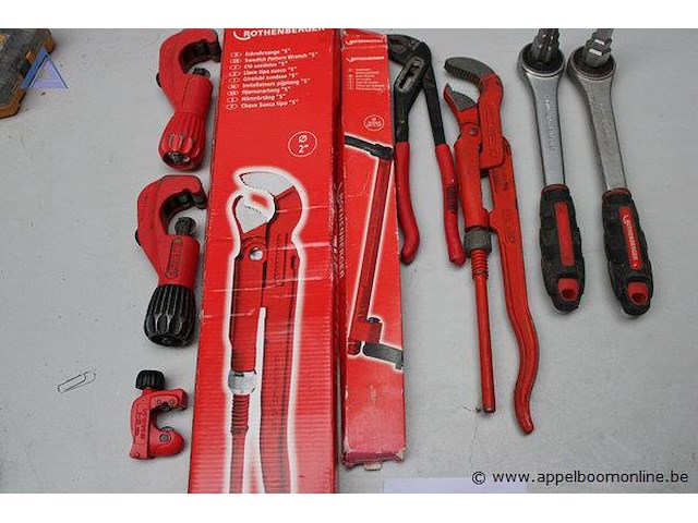 Set pijpsnijders - rothenberger - diverse maten waterpomptang - rothenberger schroefsleutel - rothenberger gaskopsleutels - rothenberger - afbeelding 4 van  4