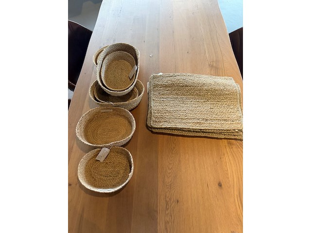 Set placemats + rieten mandjes - afbeelding 2 van  7