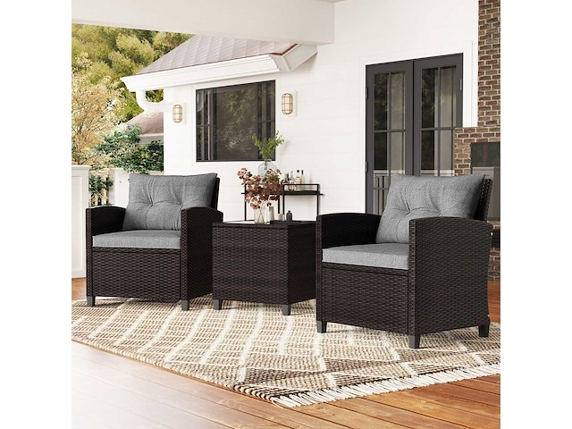 Set tuinmeubels: 2 fauteuils en een salontafel - afbeelding 1 van  4