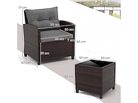 Set tuinmeubels: 2 fauteuils en een salontafel - afbeelding 3 van  4