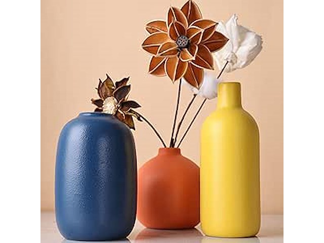 Set v 3 keramische vaasjes - afbeelding 1 van  2