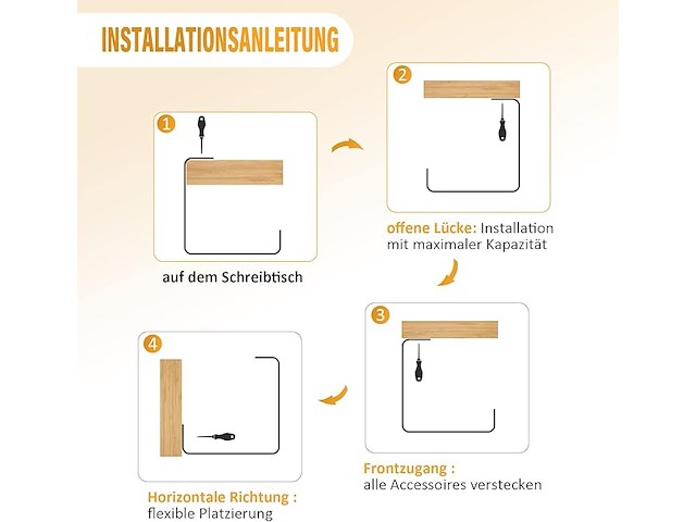 Set v 4 kabelgoten voor bureau zwart - afbeelding 2 van  3